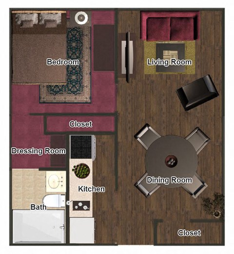 a floor plan of a house with a living room and dining room